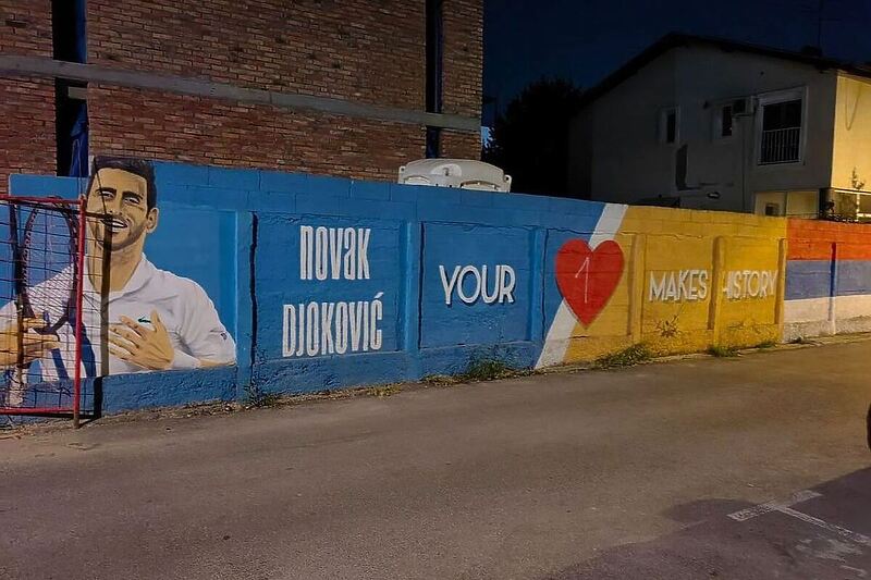 Mural Novaka Đokovića (Foto: Twitter)