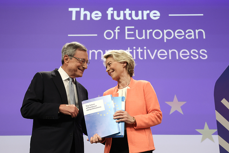 Autor izvještaja Mario Draghi i predsjednica Evropske komisije Ursula von der Leyen (Foto: EPA-EFE)