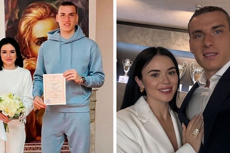 Andriy Lunin sa suprugom Anastasijom (Foto: Twitter)