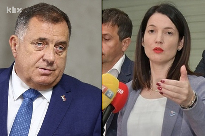 Predsjednik RS-a Milorad Dodik i kandidatkinja za gradonačelnicu Banje Luke Jelena Trivić (Foto: Klix.ba)