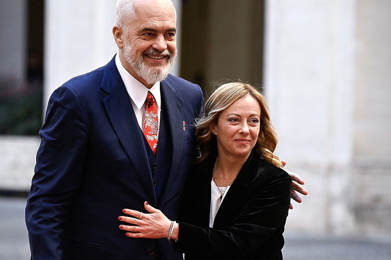 Edi Rama i Giorgija Meloni (Foto: EPA-EFE)