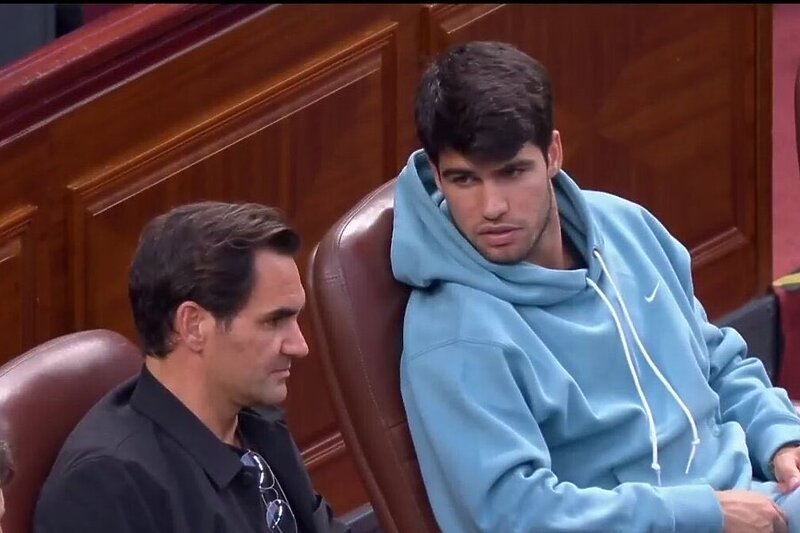 Roger Federer i Carlos Alcaraz (Foto: Screenshot)