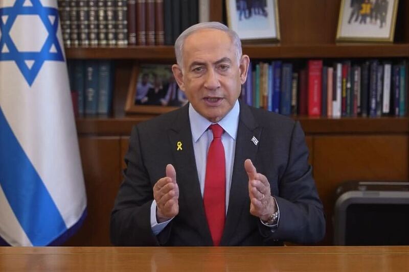 Netanyahu tokom obraćanja naciji (Screenshot: X)