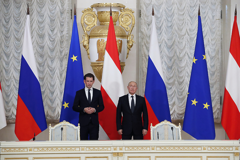 Bivši kancelar Austrije Sebastien Kurz i predsjednik Rusije Vladimir Putin, 2018. godina (Foto: EPA-EFE)