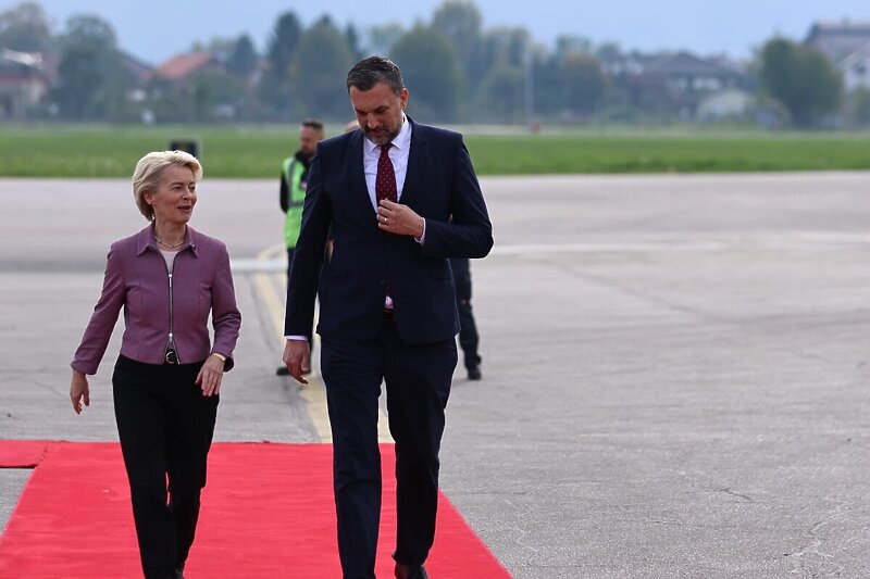 Ursula von der Leyen stigla u BiH, dočekao je Elmedin Konaković (Foto: X)