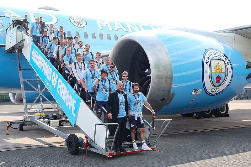 Igrači Uniteda nisu dobrodošli u Cityjevom avionu (Foto: Manchester City FC)