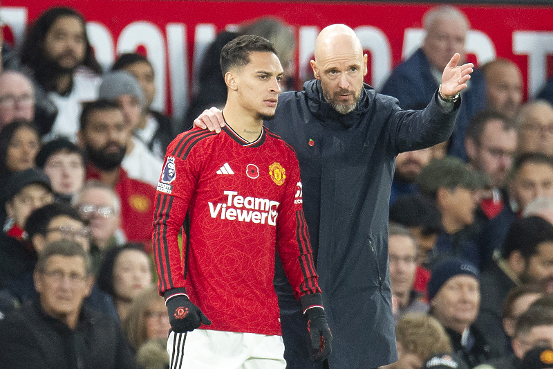 Antony i Erik ten Hag (Foto: EPA-EFE)