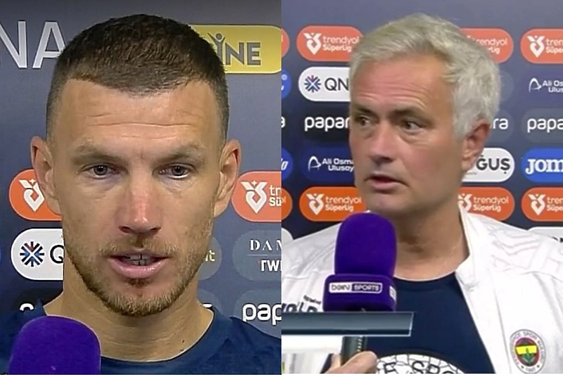 Edin Džeko i Jose Mourinho žestoko prozvali sudije poslije pobjede nad Trabzonom (Foto: Screenshot)