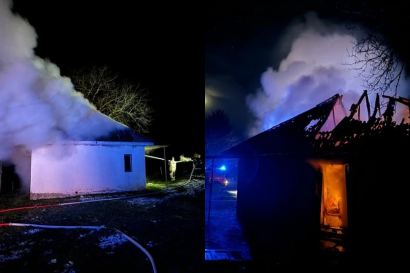 Izgorjela kuća Alije Balijagića (Foto: Služba zaštite i spašavanja Bijelo Polje)