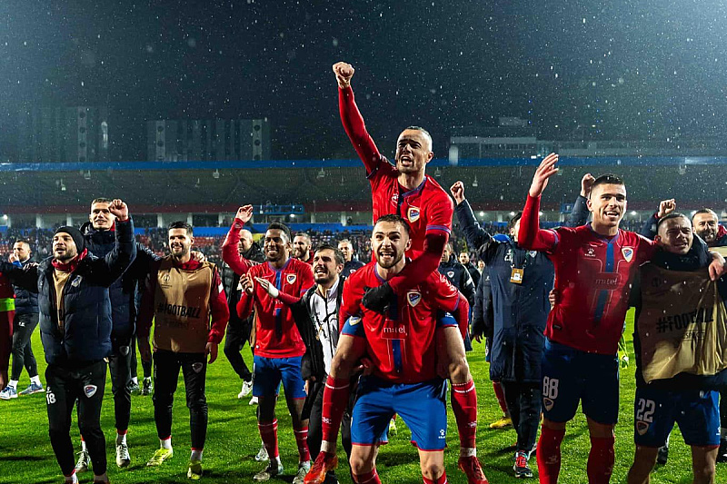 Slavlje nogometaša Borca nakon pobjede protiv LASK-a (Foto: FK Borac)