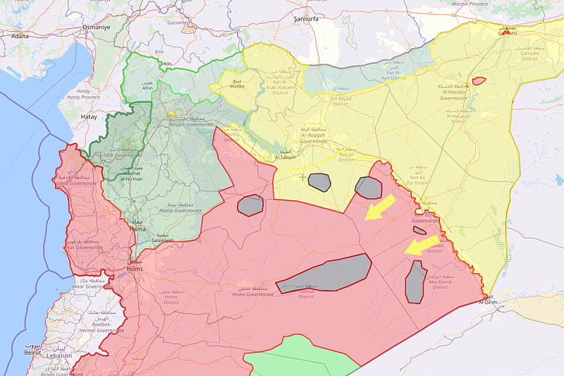 Situacija na istoku Sirije (Foto: Liveuamap)
