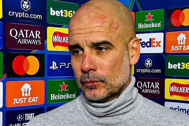 Guardiola s ogrebotinama nakon Feyenoorda (Foto: Screenshot)