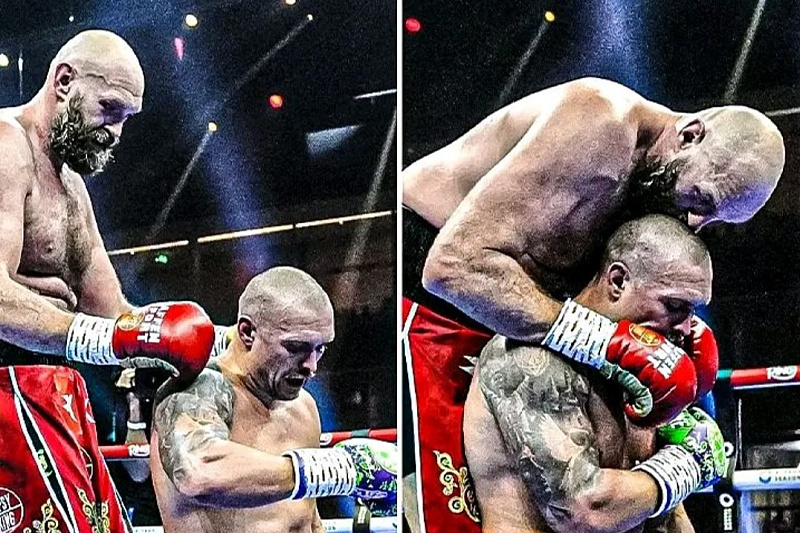 Fury ljubi Usika nakon borbe (Foto: Givemesport/Twitter)