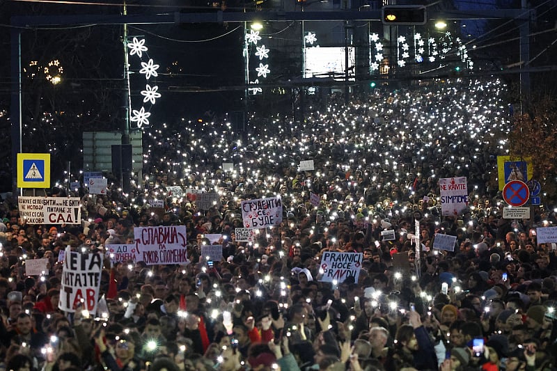 Veliki skup u Beogradu (Foto: Reuters)