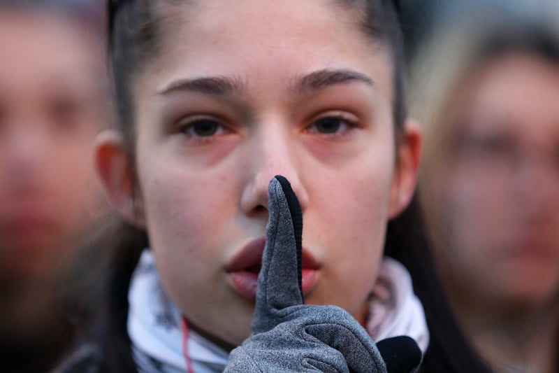 Prisutni u Beogradu poručili "Ruke su vam krvave" (Foto: EPA-EFE)