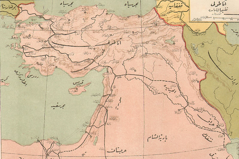 Historijska karta sa prikazom turskih željeznica (Mapa: Wikimedia)