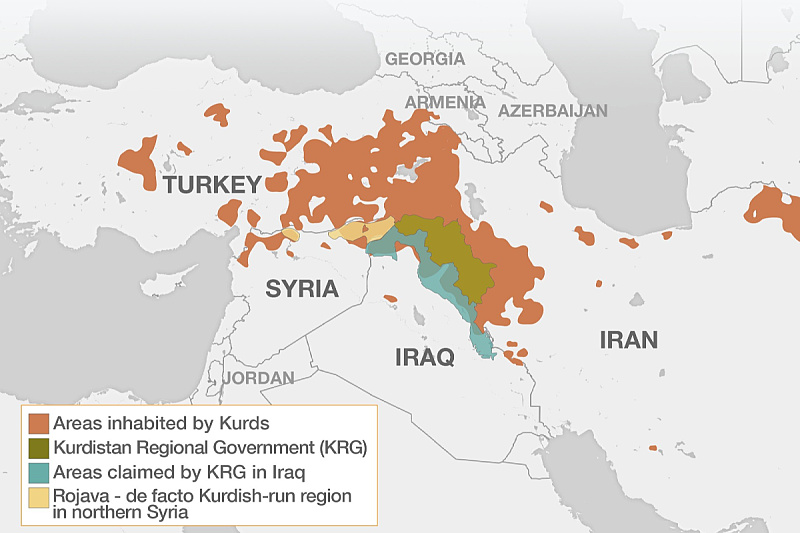 Područja na kojima žive Kurdi (Foto: CFR)