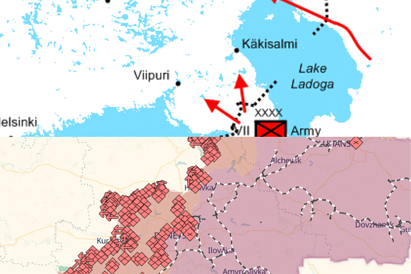 Mape koje prikazuju invaziju na Finsku i Ukrajinu