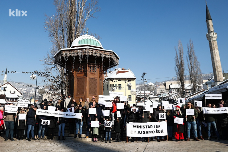 Protesti nezadovoljnih mladih održani 21. januara 2024. godine (Foto: I. L./Klix.ba)