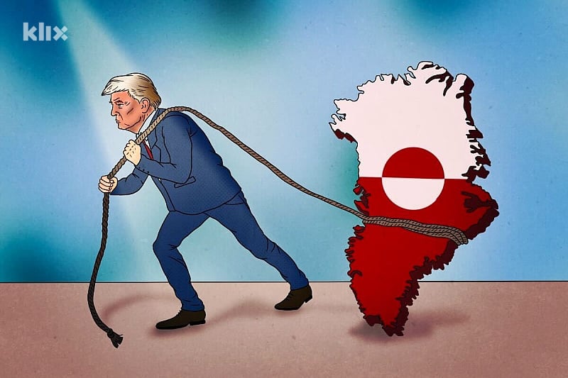 Donald Trump želi Grenland za SAD (Ilustracija: A. L./Klix.ba)