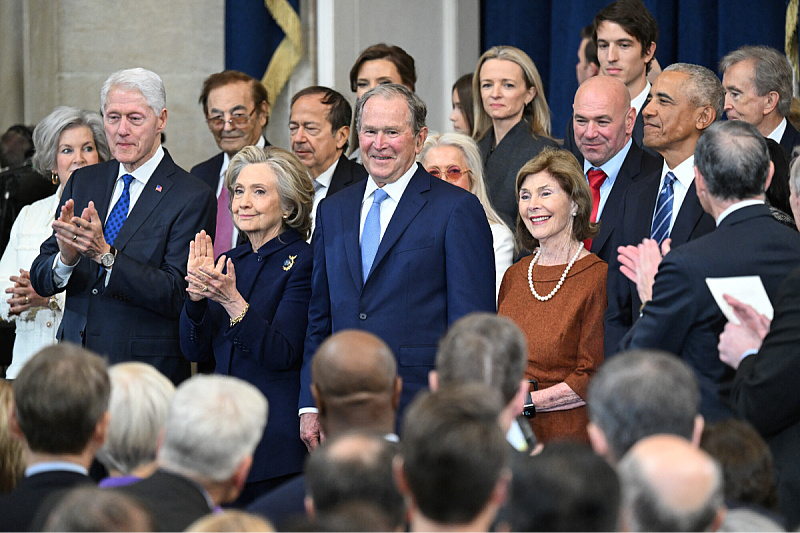 Bivši predsjednici na inauguraciji Donalda Trumpa (Foto: Reuters)