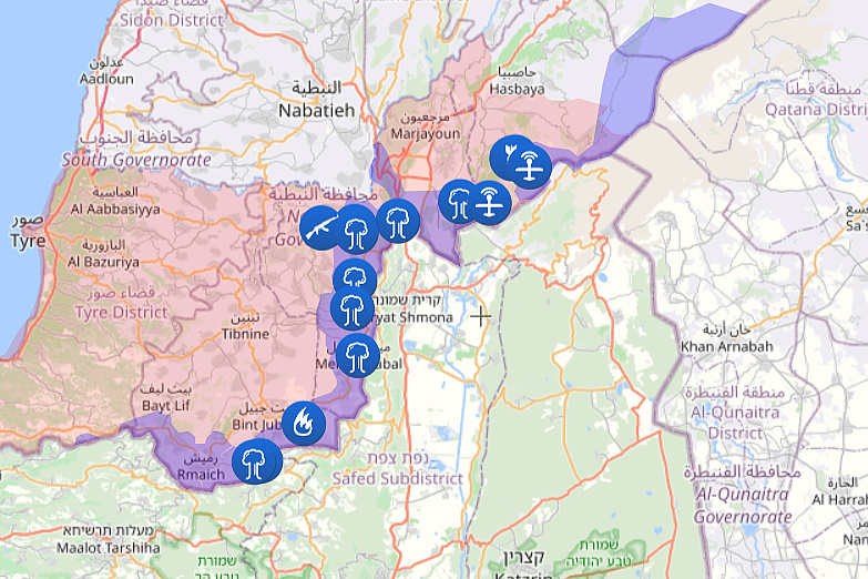 Mapa: https://lebanon.liveuamap.com