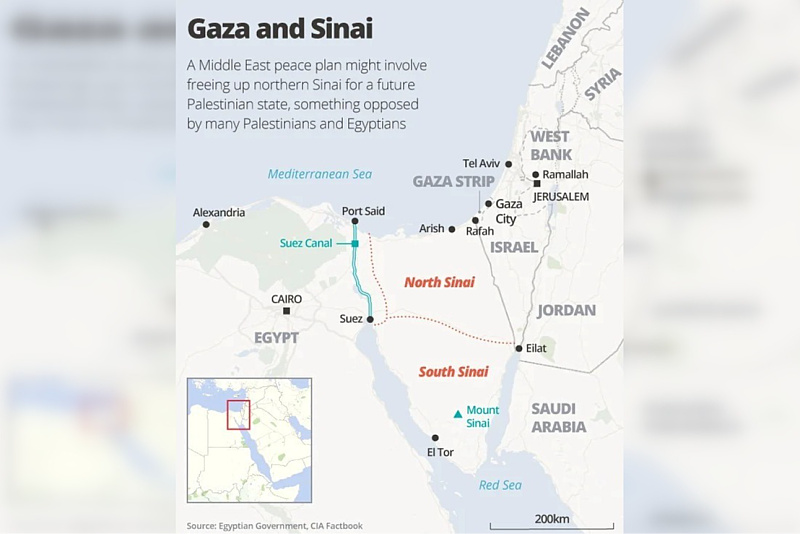 Jedan od prijedloga navodi iseljavanje Palestinaca na Sinaj