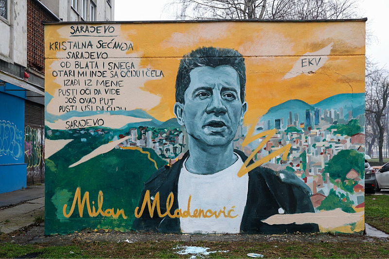 Mural Milanu Mladenoviću na Kovačićima u Sarajevu (Foto: I. L./Klix.ba)