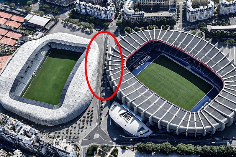 Udaljenost stadiona Parisa i PSG-a (Foto: ESPN)