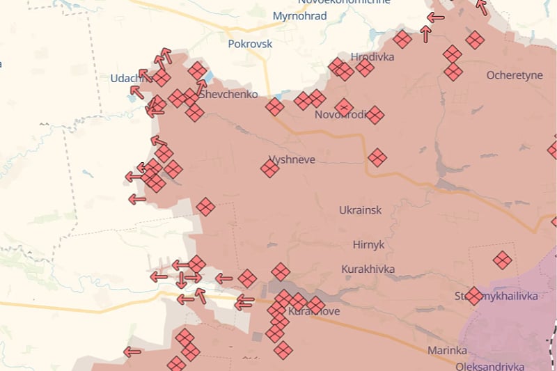 Ključno područje borbi (Mapa: Deepstatemap)