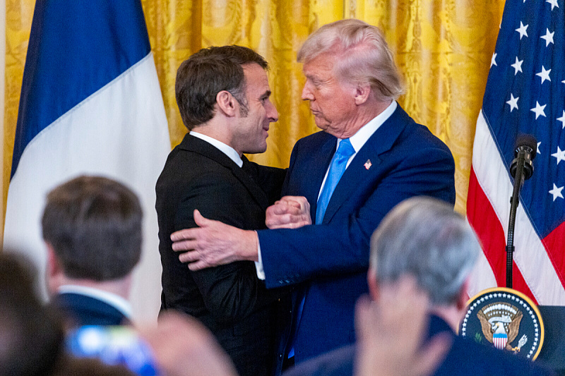 Macron i Trump nakon jučerašnjeg sastanka (Foto: EPA-EFE)