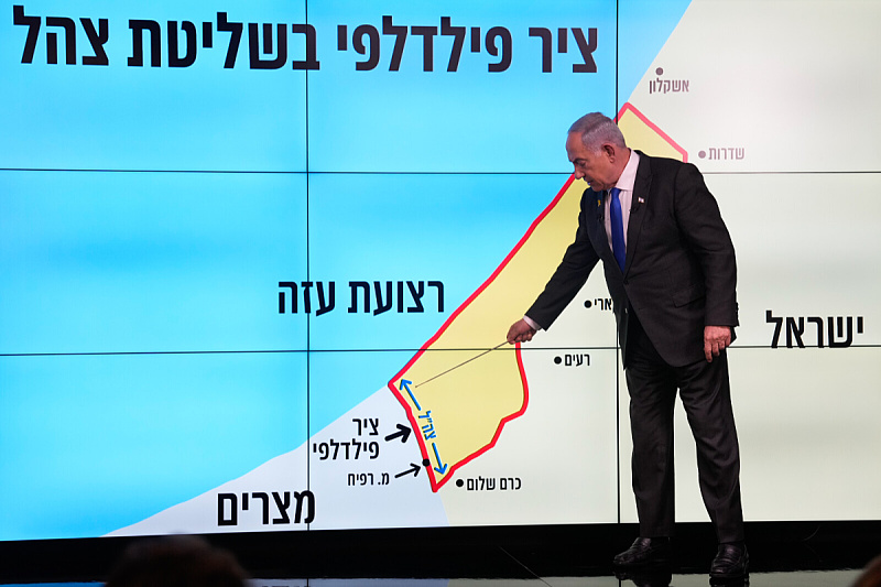 Benjamin Netanyahu i Filadelfijski koridor (Foto: EPA-EFE)