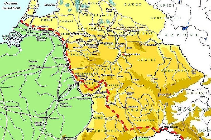 Limes Germanicus (Mapa: Wikimedia)