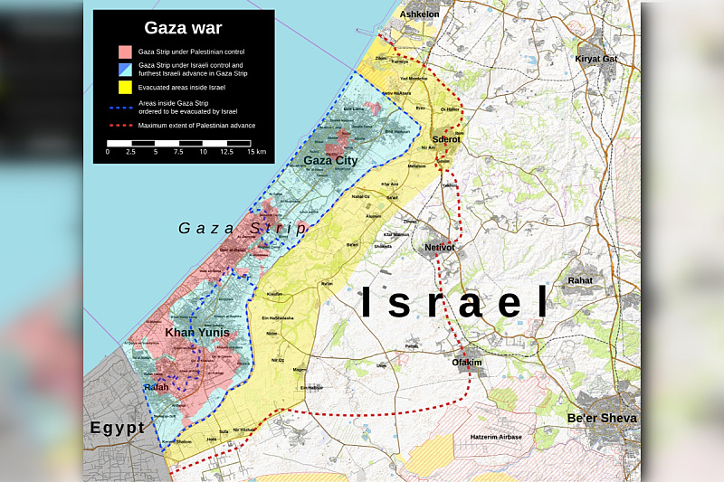 Mapa sukoba u Gazi (Foto: Wikicommons)