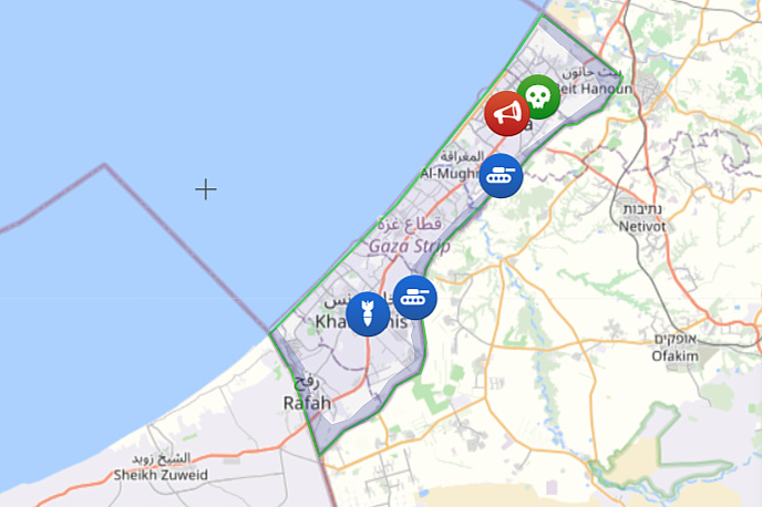 Mapa:  Israelpalestine.liveuamap