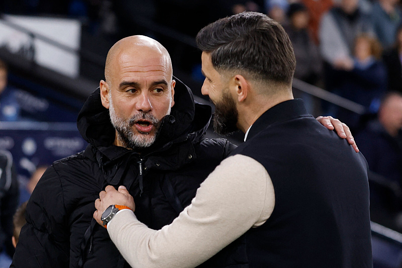 Pep Guardiola i Miron Muslić (Foto: Reuters)