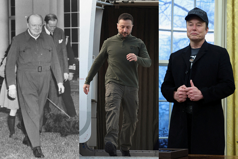 Churchill, Zelenski i Musk (Foto: Reuters)