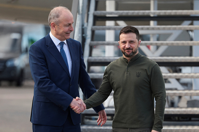 Irski premijer Micheál Martin i ukrajinski predsjednik Volodomir Zelenski (Foto: Reuters)