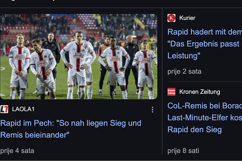 Napisi austrijskih medija nakon utakmice Borac - Rapid (Foto: montaža / screenshot)