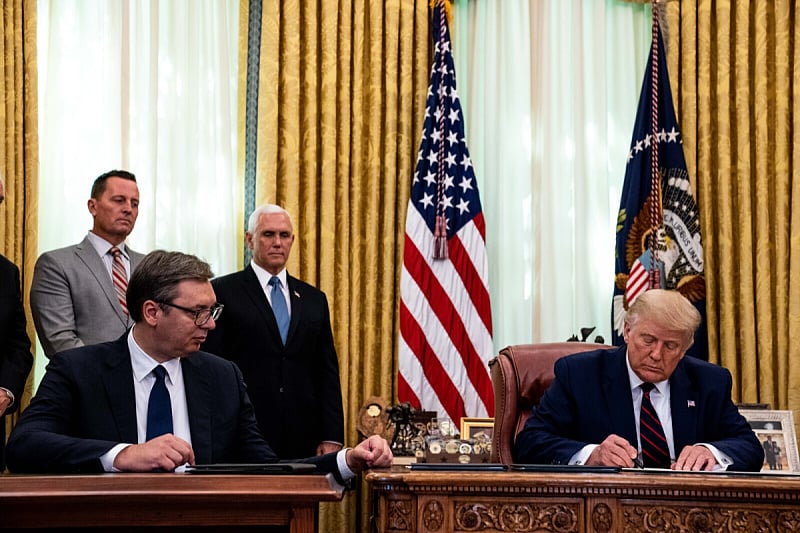 Vučić i Trump tokom ranijeg sastanka (Foto: EPA-EFE)