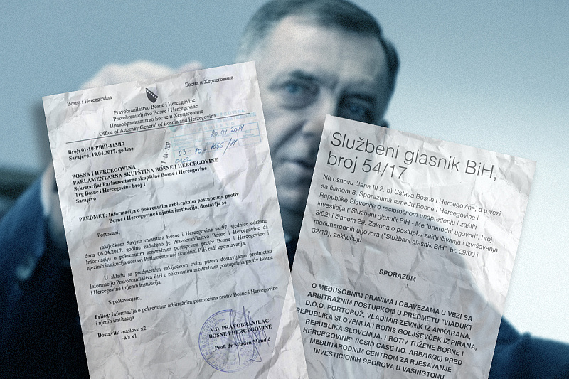 Milorada Dodika demantuju dokumenti Pravobranilaštva BiH i sporazum Vlade RS i Vijeća ministara (Ilustracija: A.L./Klix.ba)