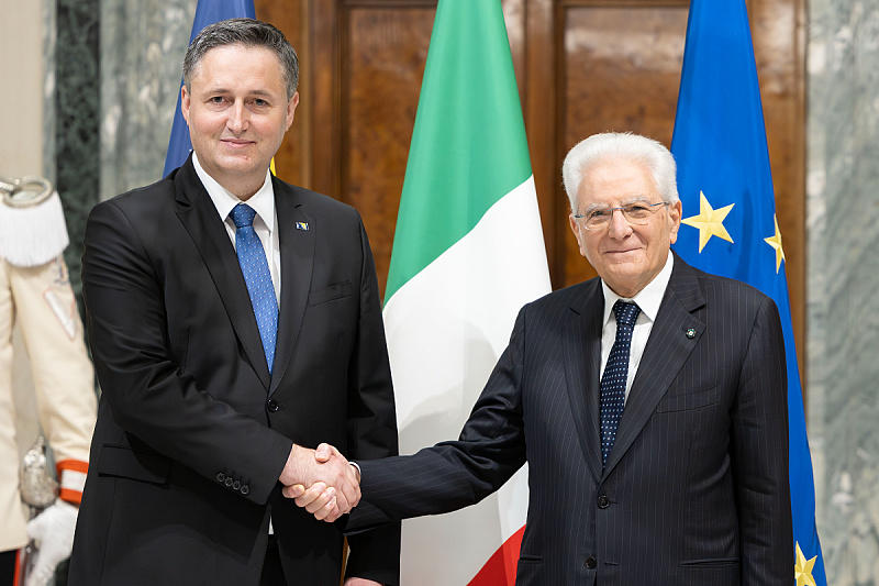 Denis Bećirović i Sergio Mattarella tokom prethodnog sastanka