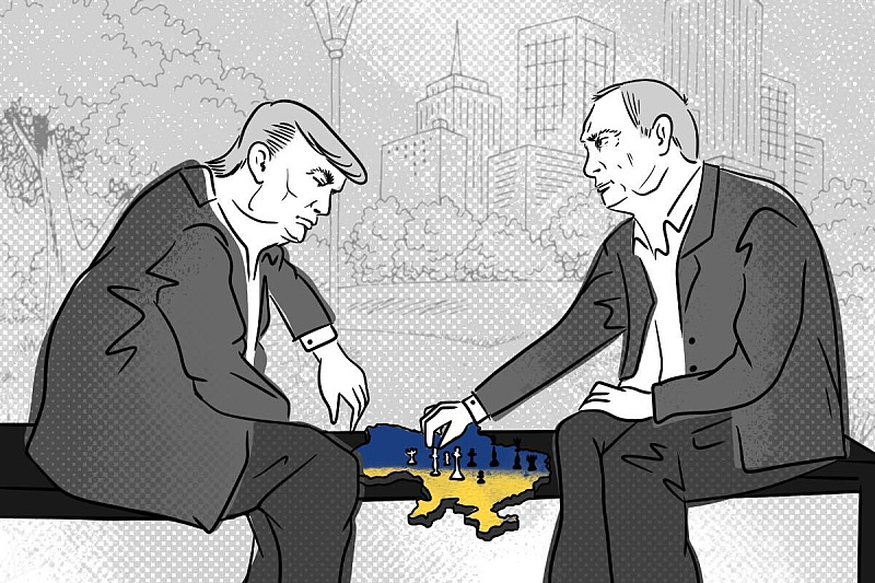 Trump i Putin pregovore vide kao šahovsku bitku (Ilustracija: A. L./Klix.ba)