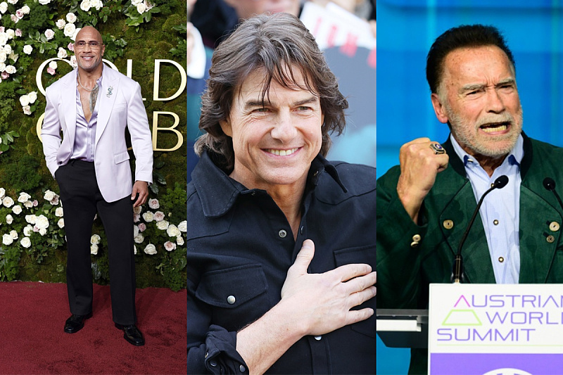 Arnold Schwarzenegger, Dwayne Johnson i Tom Cruise (Foto: EPA-EFE)