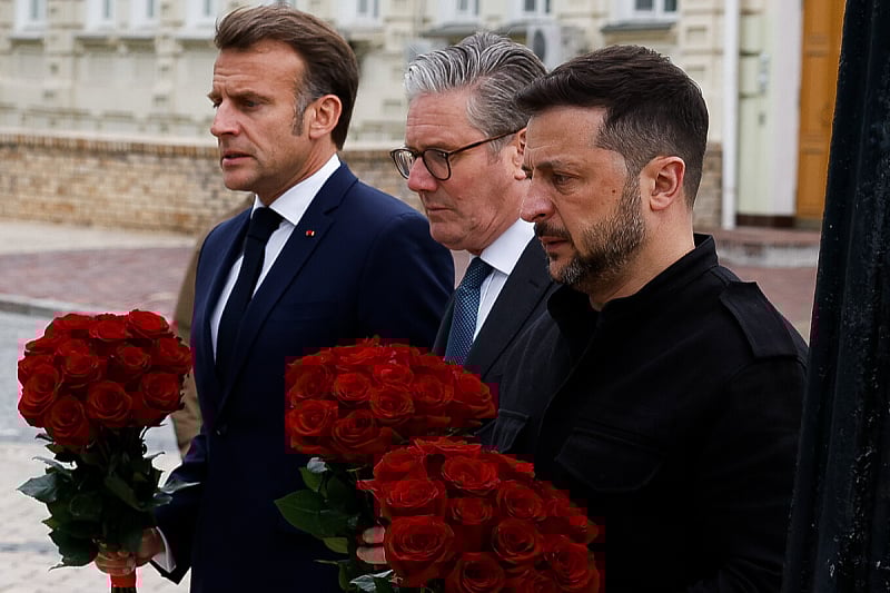 Emmanuel Macron, Keir Starmer i Volodymyr Zelensky (Foto: EPA-EFE)