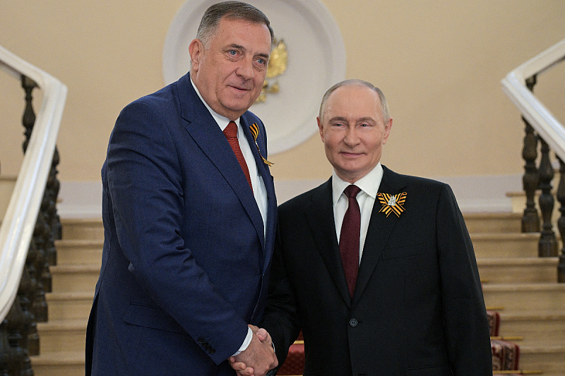 Susret Dodika i Putina 9. maja u Moskvi (Foto: Reuters)