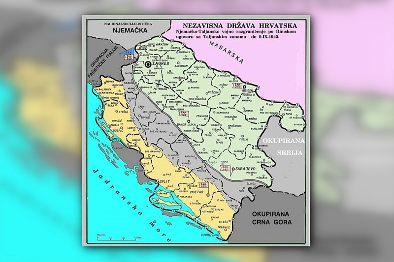 Mapa NDH nakon potpisivanja Rimskih ugovora