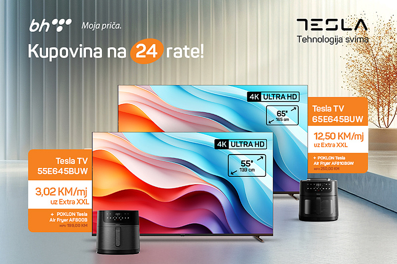 Tesla TV akcija u BH Telecomu: Vrhunski televizori uz poklon i garanciju od pet godina