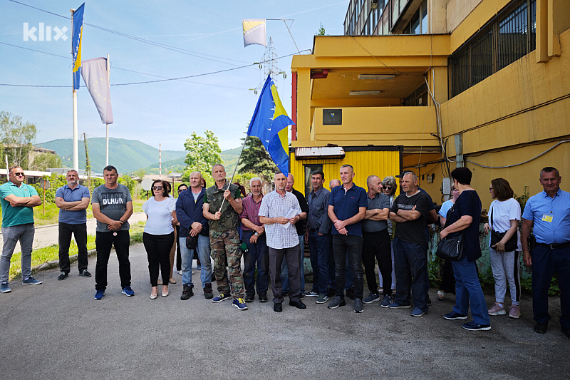 Detalj s okupljanja radnika Željezare (Foto: E. M./Klix.ba)