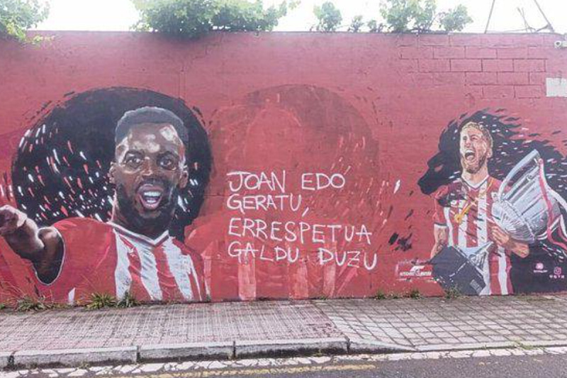 Uništeni mural navijača Athletic Bilbaa (Foto: Twitter)